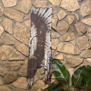 Convertible tie dye dress skirt blue/brown reverse dye